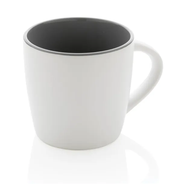  Keramička šalica s unutrašnjosti u boji, 300 ml - XD Collection Bijela Siva