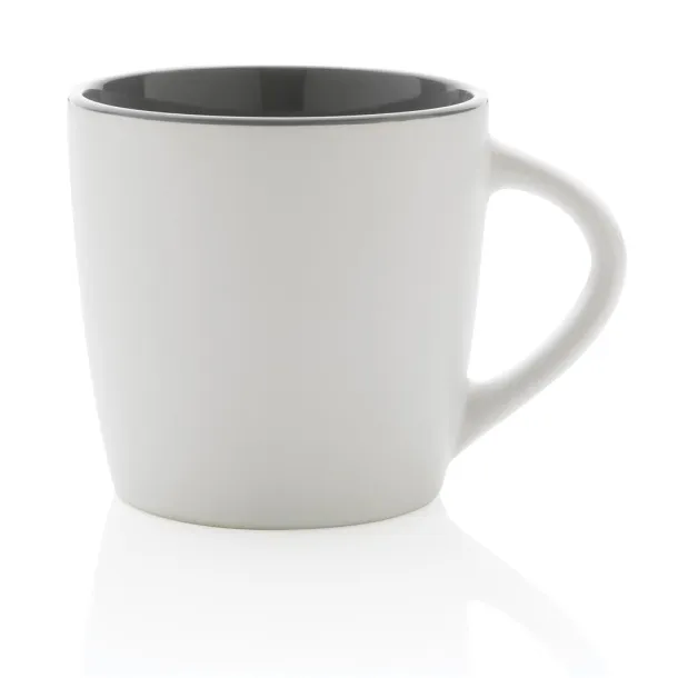  Keramička šalica s unutrašnjosti u boji, 300 ml - XD Collection Bijela Siva