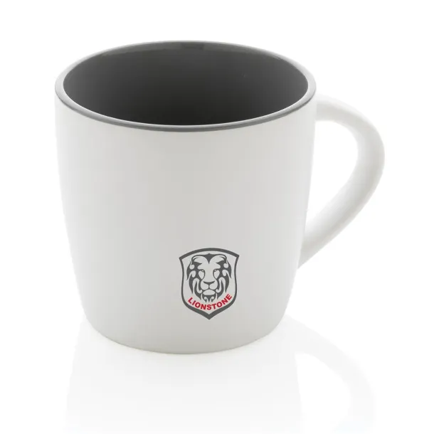  Keramička šalica s unutrašnjosti u boji, 300 ml - XD Collection Bijela Siva