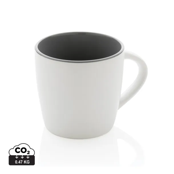  Keramička šalica s unutrašnjosti u boji, 300 ml - XD Collection Bijela Siva