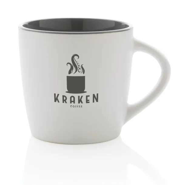  Keramička šalica s unutrašnjosti u boji, 300 ml - XD Collection Bijela Siva