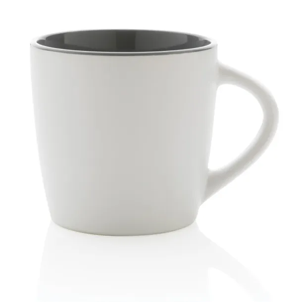  Keramička šalica s unutrašnjosti u boji, 300 ml - XD Collection Bijela Siva