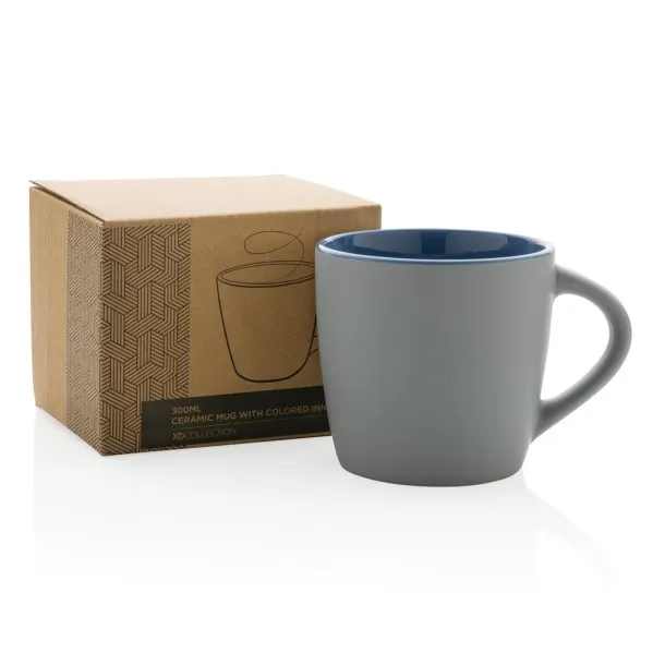  Keramička šalica s unutrašnjosti u boji, 300 ml - XD Collection Plava Siva