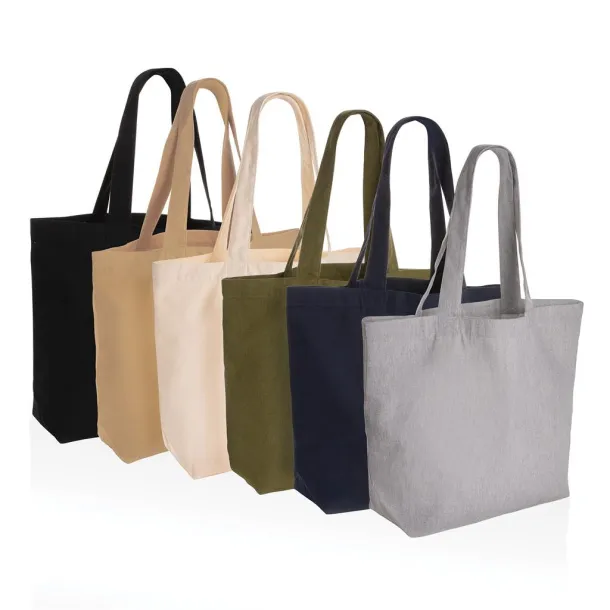  Impact AWARE™ recycled canvas shopper w/pocket 240gsm undyed - XD Collection Anthracite 