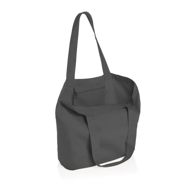  Impact AWARE™ recycled canvas shopper w/pocket 240gsm undyed - XD Collection Anthracite 