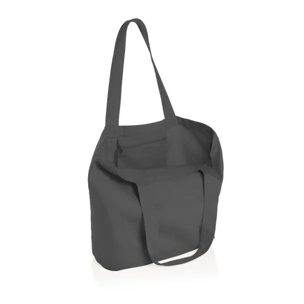  Impact AWARE™ recycled canvas shopper w/pocket 240gsm undyed - XD Collection Anthracite 