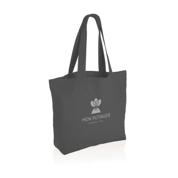  Impact AWARE™ recycled canvas shopper w/pocket 240gsm undyed - XD Collection Anthracite 