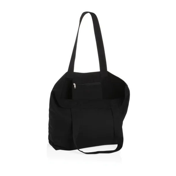  Impact AWARE™ recycled canvas shopper w/pocket 240gsm undyed - XD Collection Black 