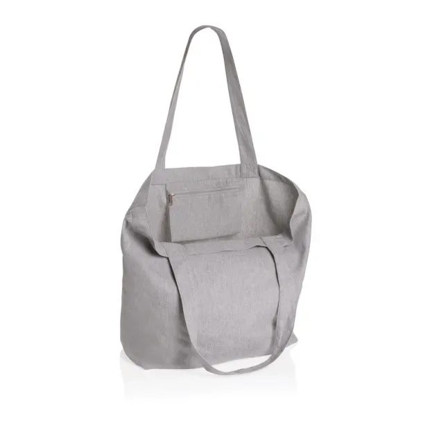  Impact AWARE™ recycled canvas shopper w/pocket 240gsm undyed - XD Collection Grey 