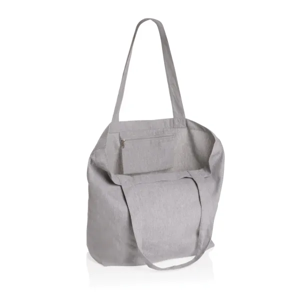  Impact AWARE™ recycled canvas shopper w/pocket 240gsm undyed - XD Collection Grey 