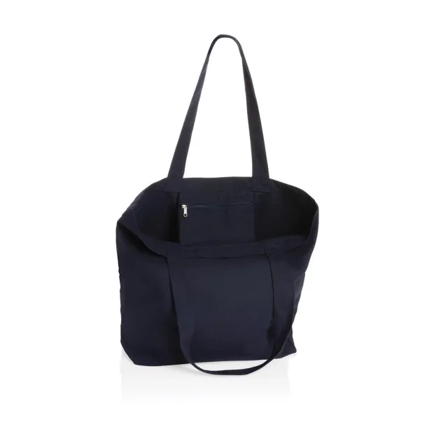  Impact AWARE™ recycled canvas shopper w/pocket 240gsm undyed - XD Collection Navy Blue 