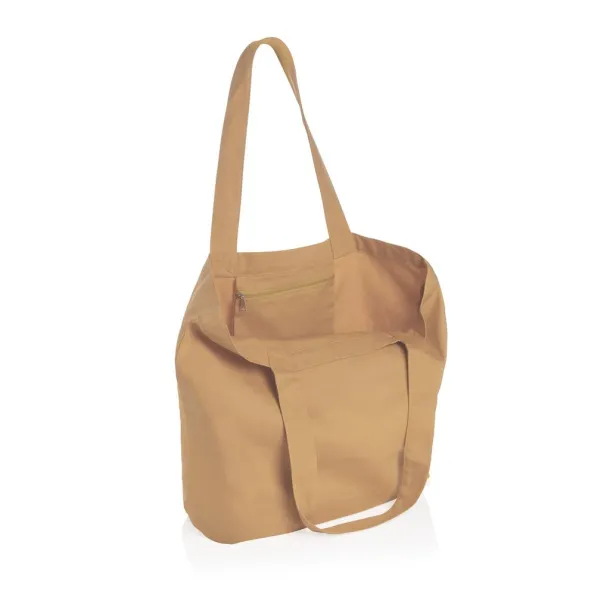  Impact AWARE™ recycled canvas shopper w/pocket 240gsm undyed - XD Collection brown 