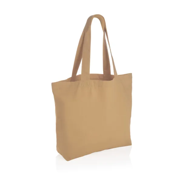  Impact AWARE™ recycled canvas shopper w/pocket 240gsm undyed - XD Collection brown 