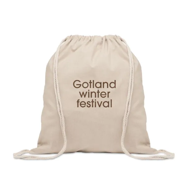 CABETRI Recycled cotton drawstring bag Beige