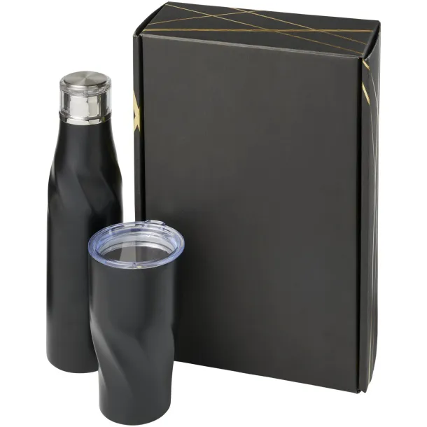 Hugo copper vacuum insulated gift set - Avenue Solid black