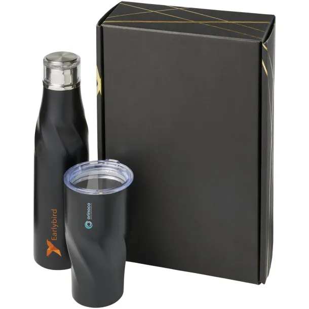 Hugo copper vacuum insulated gift set - Avenue Solid black