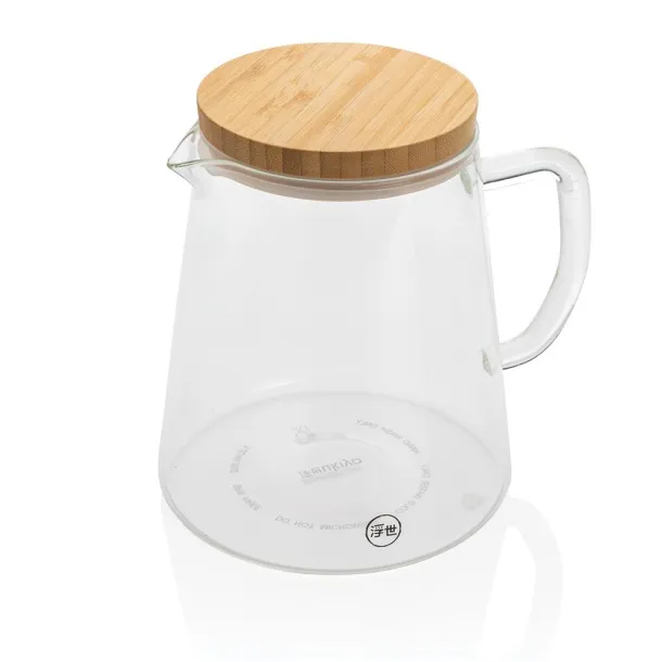 Ukiyo Ukiyo borosilicate glass carafe with bamboo lid 1.2L - Ukiyo Transparent 