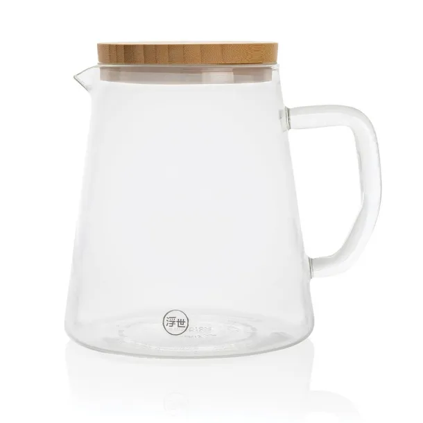 Ukiyo Ukiyo borosilicate glass carafe with bamboo lid 1.2L - Ukiyo Transparent 