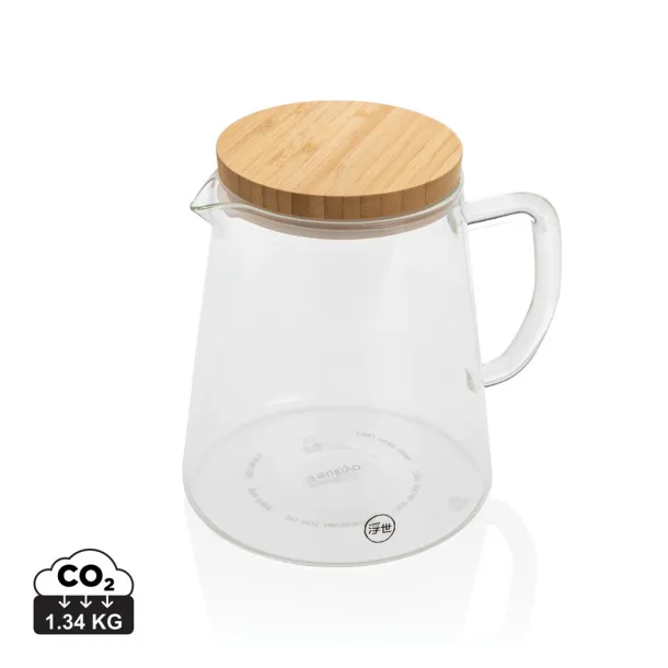 Ukiyo Ukiyo borosilicate glass carafe with bamboo lid 1.2L - Ukiyo Transparent 