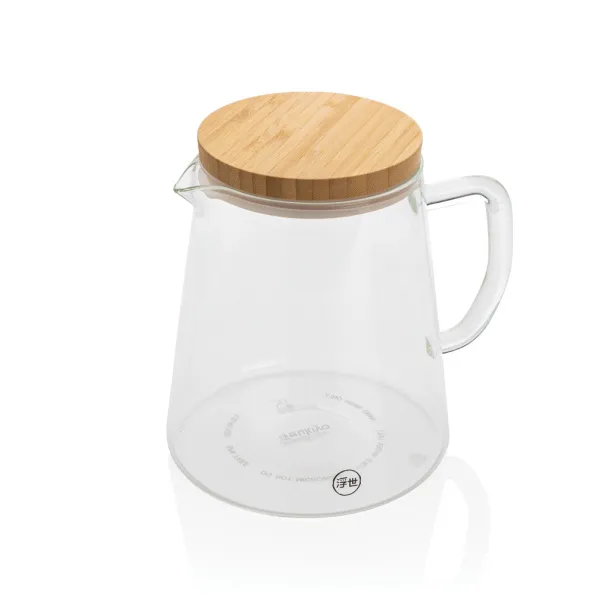 Ukiyo Ukiyo borosilicate glass carafe with bamboo lid 1.2L - Ukiyo Transparent 