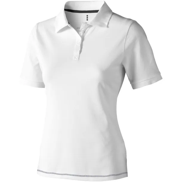 Calgary short sleeve women's polo - Elevate Life White Navy Blue