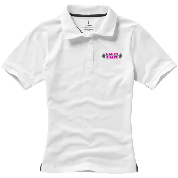 Calgary short sleeve women's polo - Elevate Life White