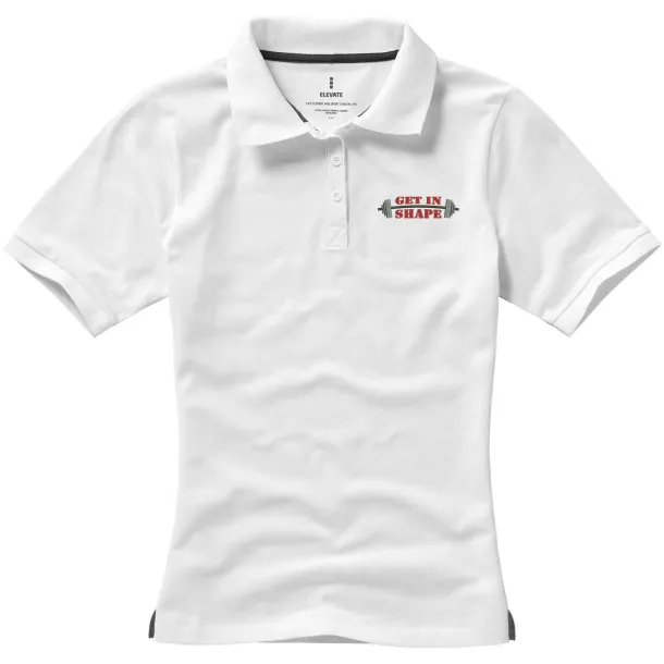 Calgary short sleeve women's polo - Elevate Life White