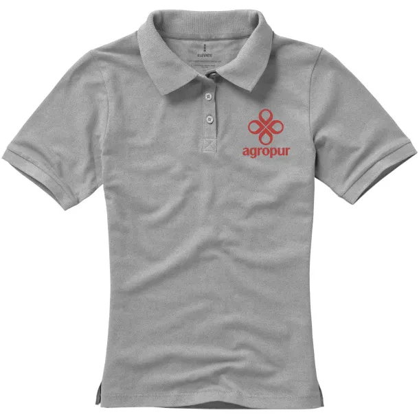 Calgary short sleeve women's polo - Elevate Life Grey Melange