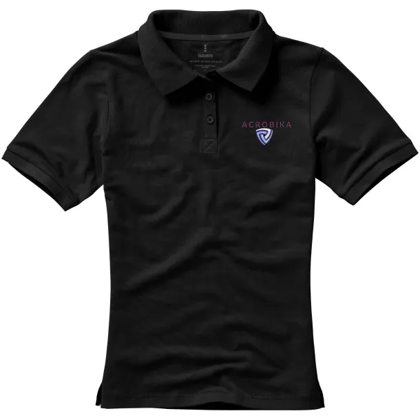 Calgary short sleeve women's polo - Elevate Life Solid black