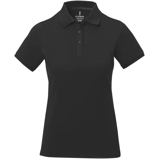 Calgary short sleeve women's polo - Elevate Life Solid black