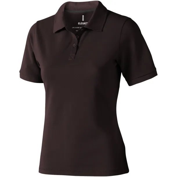 Calgary short sleeve women's polo - Elevate Life Chocolate brown