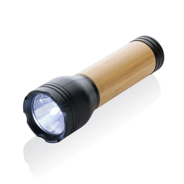  Lucid 3W RCS certified recycled plastic & bamboo torch - XD Collection Black Brown