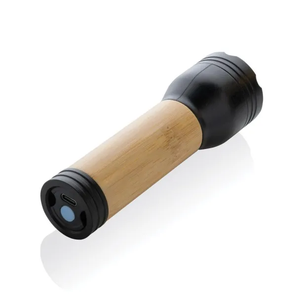  Lucid 3W RCS certified recycled plastic & bamboo torch - XD Collection Black Brown