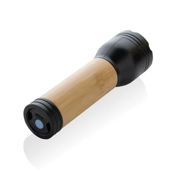  Lucid 3W RCS certified recycled plastic & bamboo torch - XD Collection Black Brown