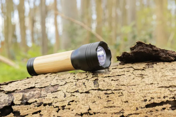  Lucid 3W RCS certified recycled plastic & bamboo torch - XD Collection Black Brown