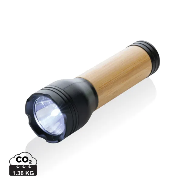  Lucid 3W RCS certified recycled plastic & bamboo torch - XD Collection Black Brown