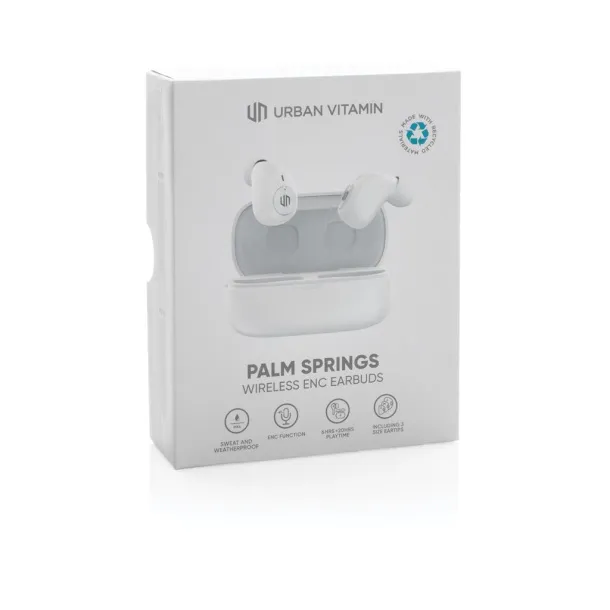  Urban Vitamin Palm Springs RCS rplastic ENC earbuds - Urban Vitamin White 