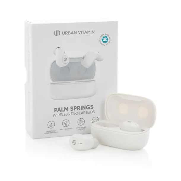  Urban Vitamin Palm Springs RCS rplastic ENC earbuds - Urban Vitamin White 