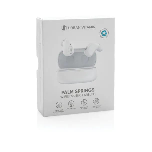  Urban Vitamin Palm Springs RCS rplastic ENC earbuds - Urban Vitamin White 