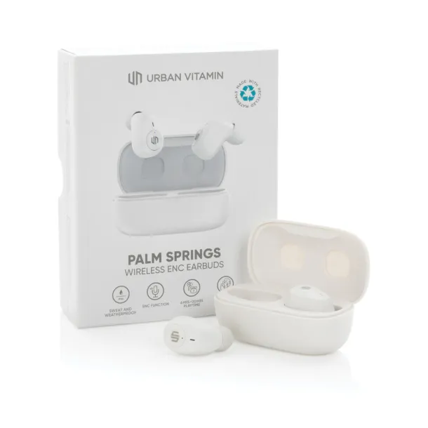  Urban Vitamin Palm Springs RCS rplastic ENC earbuds - Urban Vitamin White 