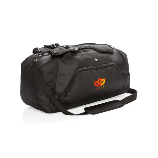  Swiss Peak RFID sports duffle & backpack - Swiss Peak Black 