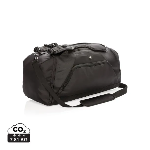  Swiss Peak RFID sports duffle & backpack - Swiss Peak Black 