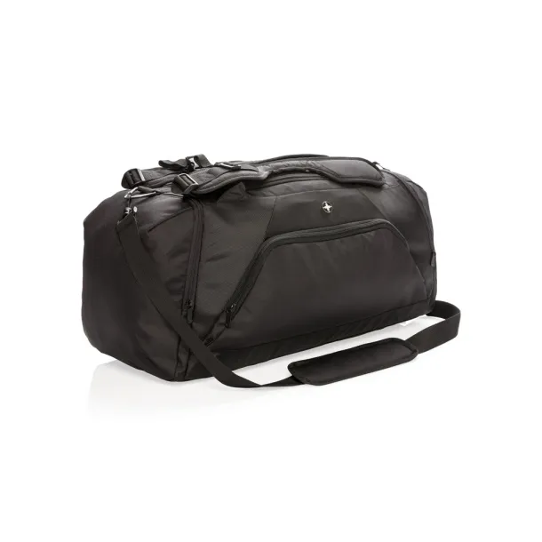  Swiss Peak RFID sports duffle & backpack - Swiss Peak Black 