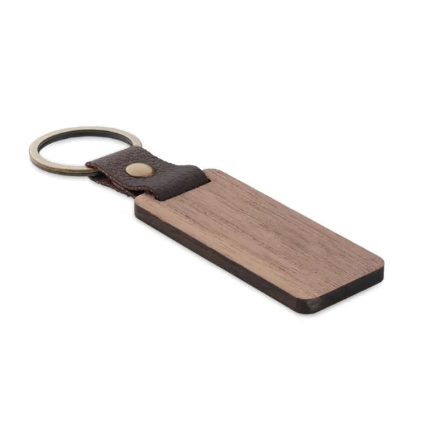 NAWKEY Key ring in walnut and PU Wood