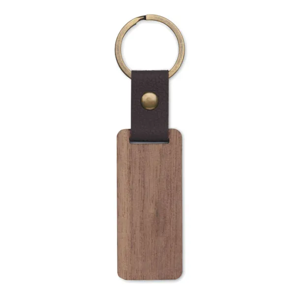 NAWKEY Key ring in walnut and PU Wood