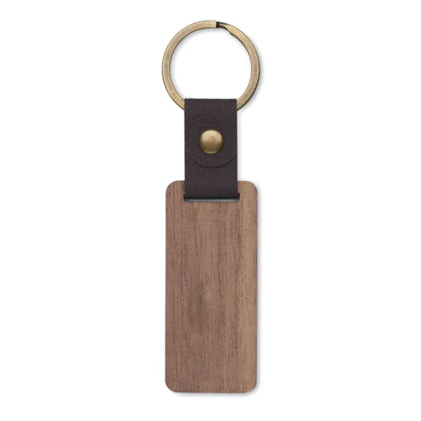 NAWKEY Key ring in walnut and PU Wood