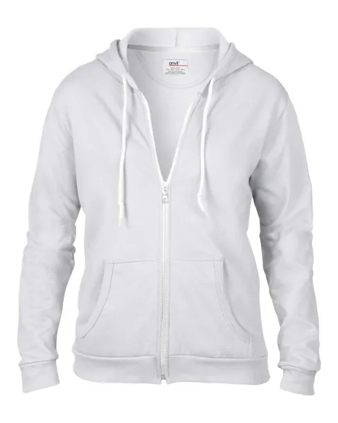  WOMEN'S FULL-ZIP HOODED FLEECE - Anvil White