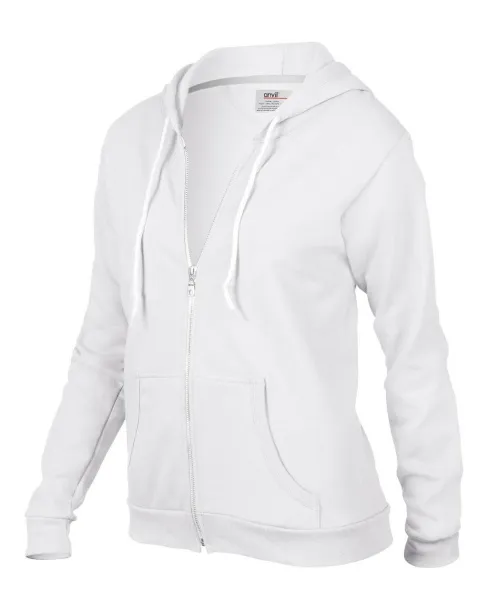  WOMEN'S FULL-ZIP HOODED FLEECE - Anvil White