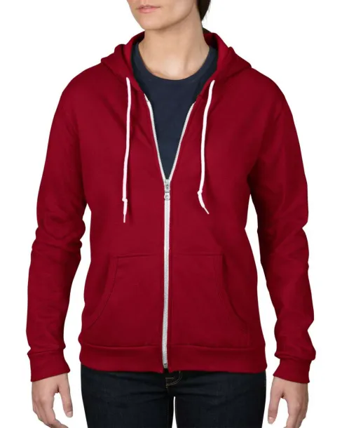  WOMEN'S FULL-ZIP HOODED FLEECE - Anvil Independence Red
