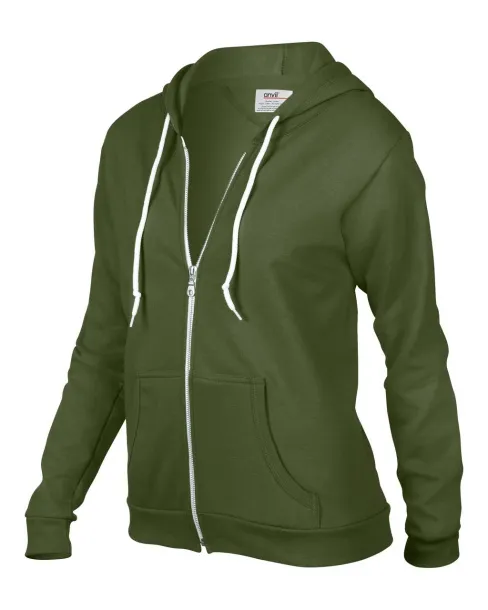  WOMEN'S FULL-ZIP HOODED FLEECE - Anvil City Green
